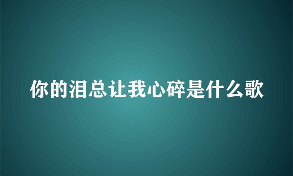 你的泪总让我心碎是什么歌