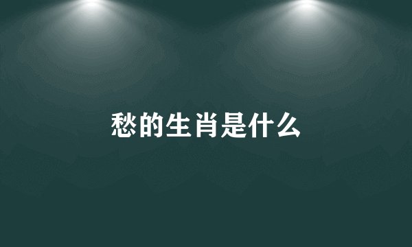 愁的生肖是什么