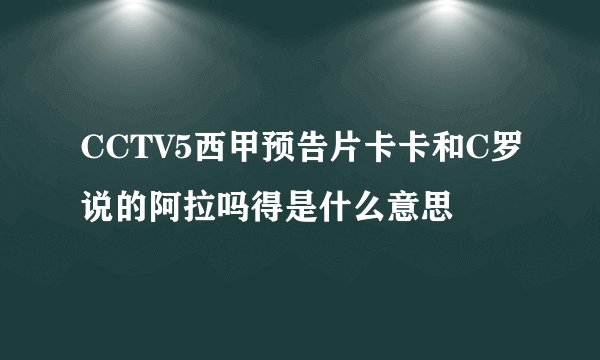 CCTV5西甲预告片卡卡和C罗说的阿拉吗得是什么意思