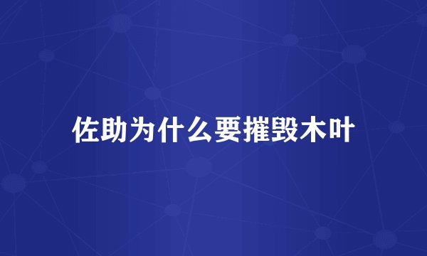 佐助为什么要摧毁木叶