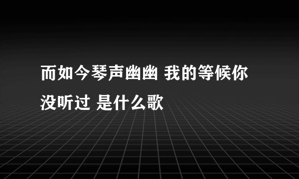 而如今琴声幽幽 我的等候你没听过 是什么歌