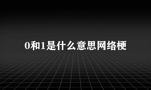 0和1是什么意思网络梗