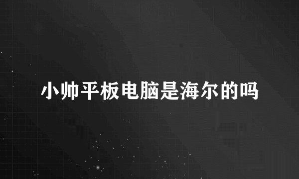 小帅平板电脑是海尔的吗
