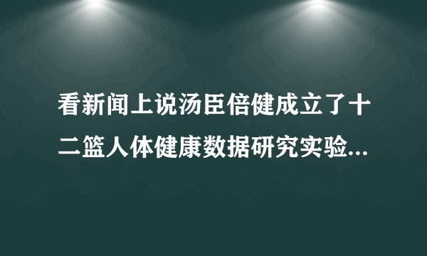 看新闻上说汤臣倍健成立了十二篮人体健康数据研究实验室，它是做什么用的？