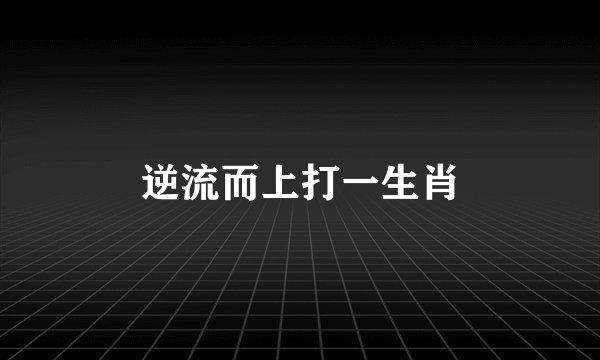 逆流而上打一生肖