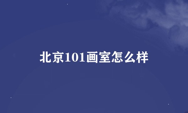北京101画室怎么样
