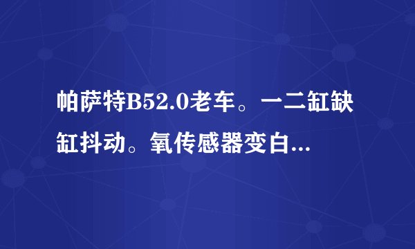 帕萨特B52.0老车。一二缸缺缸抖动。氧传感器变白又变黑。用白醋浸泡清除白黑。后氧传感器没有检查？
