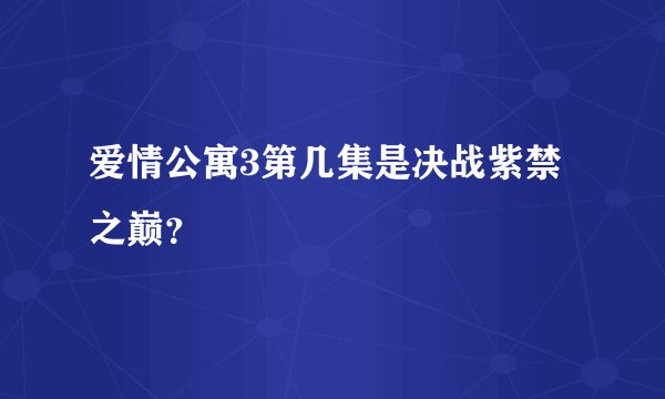 爱情公寓3第几集是决战紫禁之巅？