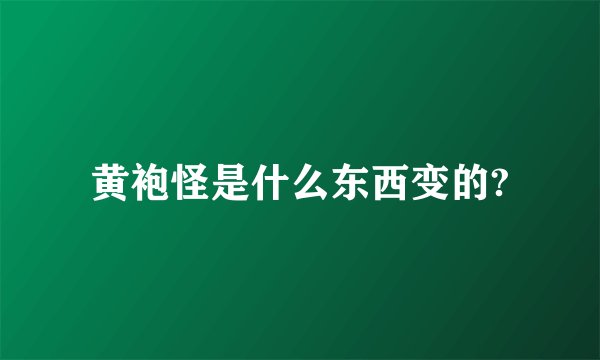 黄袍怪是什么东西变的?