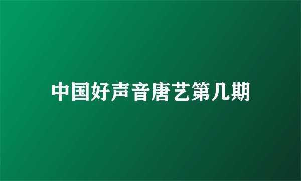 中国好声音唐艺第几期