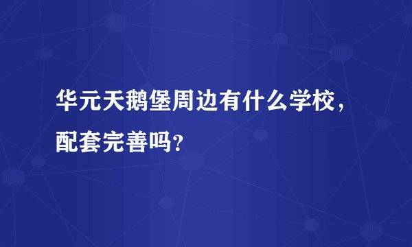 华元天鹅堡周边有什么学校，配套完善吗？