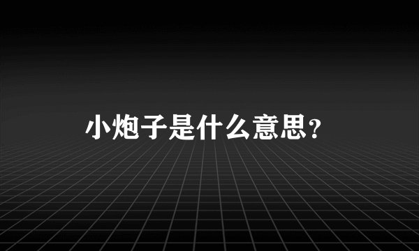 小炮子是什么意思？
