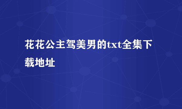 花花公主驾美男的txt全集下载地址