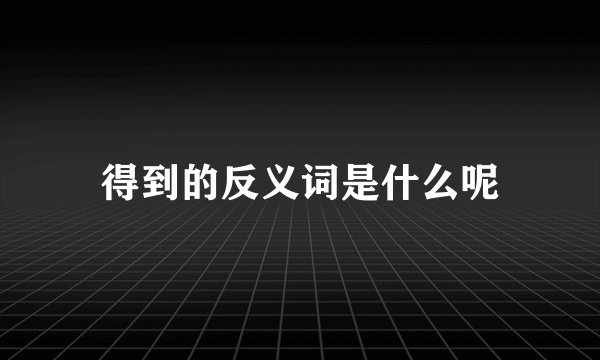 得到的反义词是什么呢