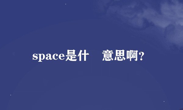 space是什麼意思啊？