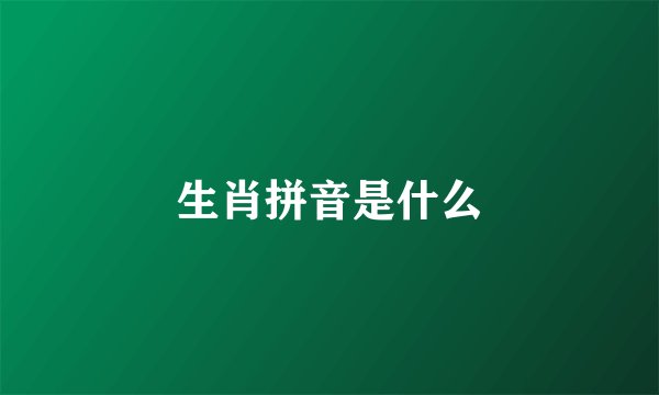 生肖拼音是什么