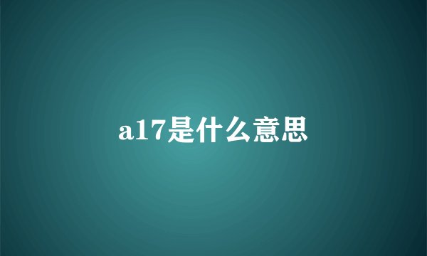 a17是什么意思