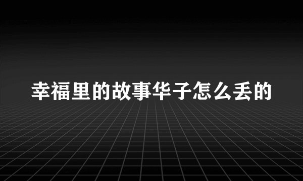 幸福里的故事华子怎么丢的