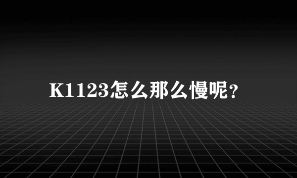K1123怎么那么慢呢？
