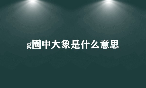 g圈中大象是什么意思