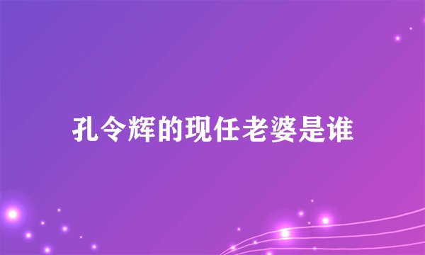 孔令辉的现任老婆是谁