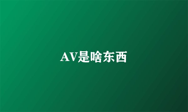 AV是啥东西