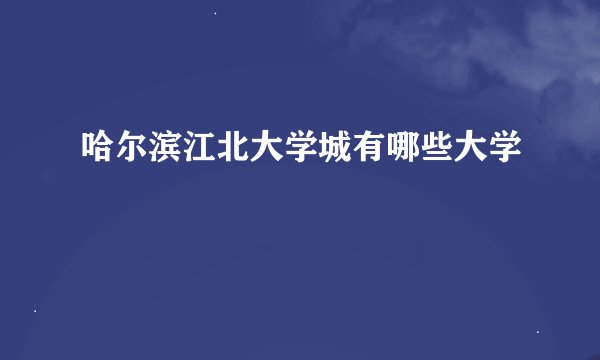 哈尔滨江北大学城有哪些大学