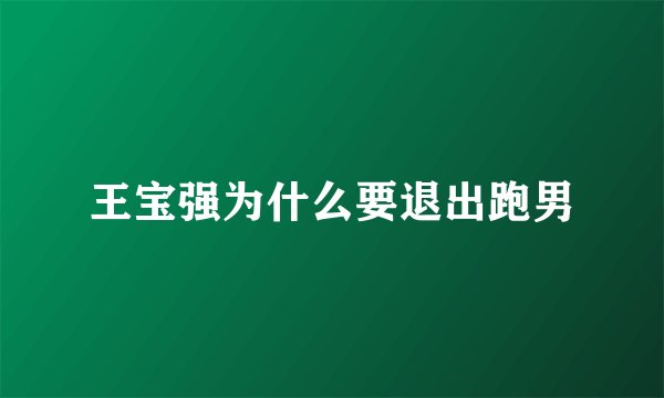 王宝强为什么要退出跑男