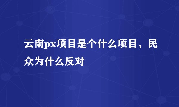 云南px项目是个什么项目，民众为什么反对