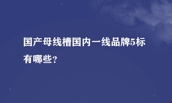 国产母线槽国内一线品牌5标有哪些？