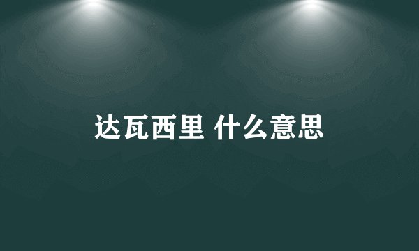 达瓦西里 什么意思