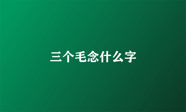 三个毛念什么字