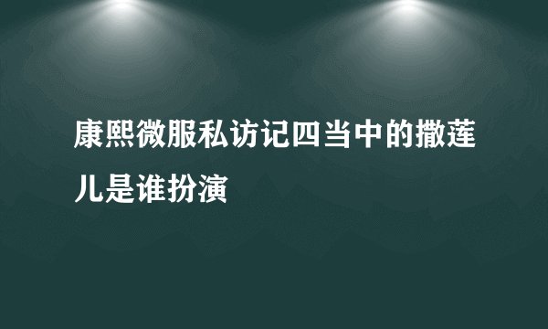 康熙微服私访记四当中的撒莲儿是谁扮演
