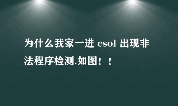 为什么我家一进 csol 出现非法程序检测.如图!!