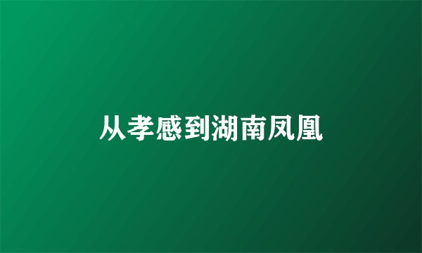从孝感到湖南凤凰