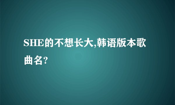 SHE的不想长大,韩语版本歌曲名?