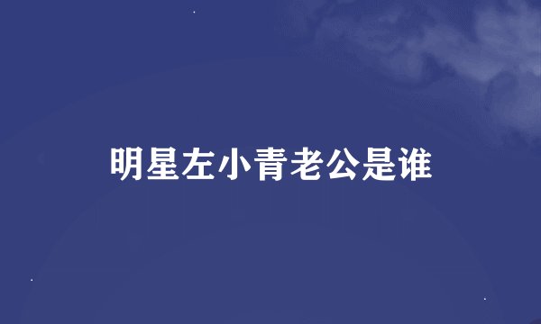 明星左小青老公是谁