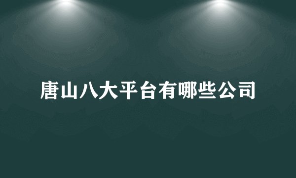 唐山八大平台有哪些公司