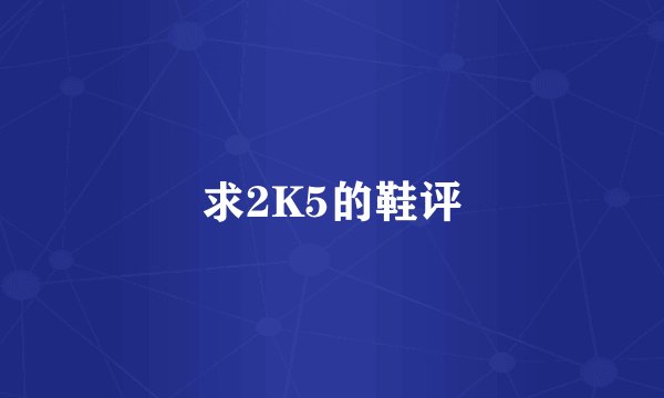 求2K5的鞋评