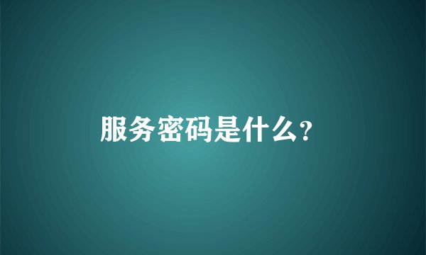 服务密码是什么？