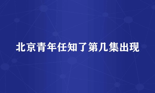 北京青年任知了第几集出现