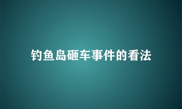 钓鱼岛砸车事件的看法