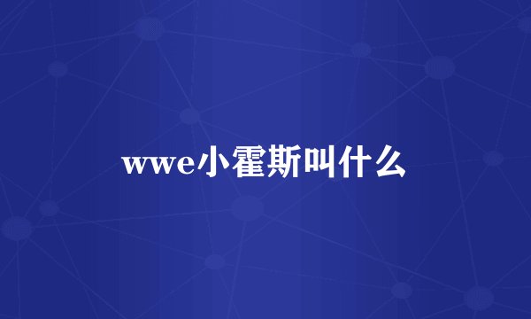 wwe小霍斯叫什么