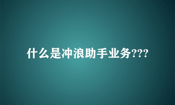 什么是冲浪助手业务???