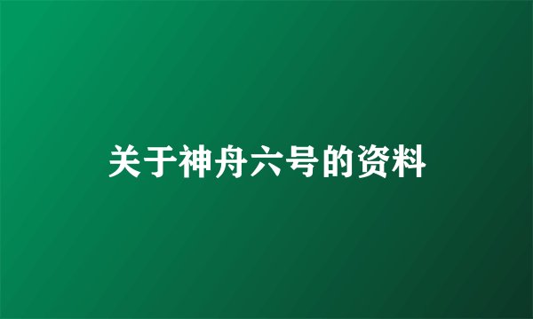 关于神舟六号的资料