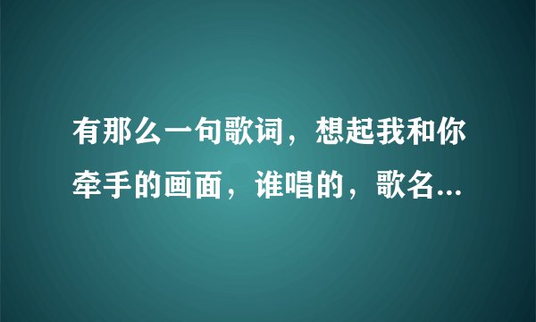 有那么一句歌词，想起我和你牵手的画面，谁唱的，歌名叫什么。