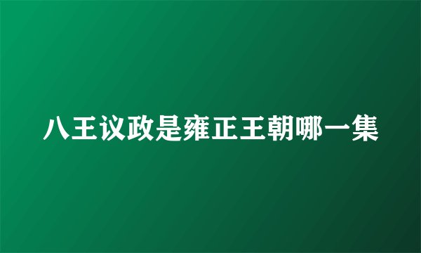 八王议政是雍正王朝哪一集