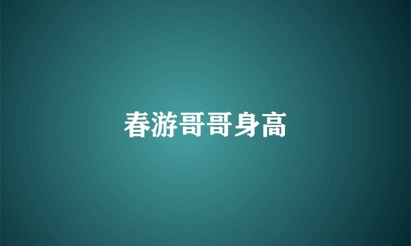 春游哥哥身高