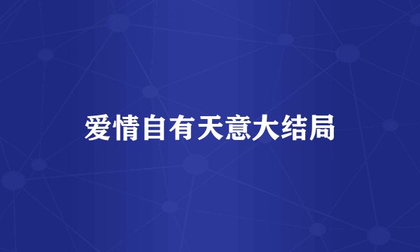 爱情自有天意大结局