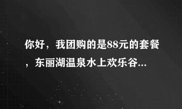你好，我团购的是88元的套餐，东丽湖温泉水上欢乐谷自助餐价格是多少？除了自助餐里面还有别的吃的吗？